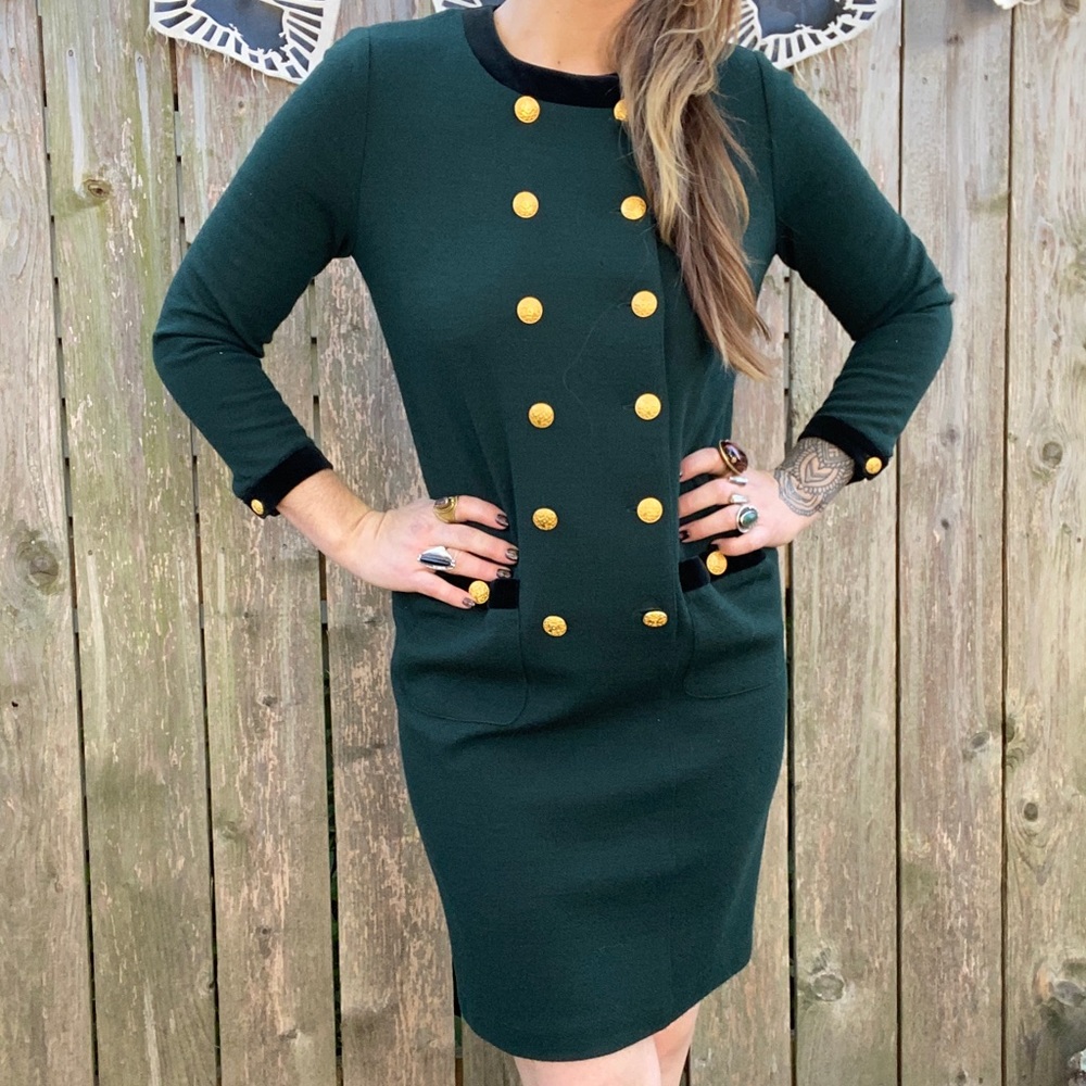 • v i n t a g e • emerald green dress